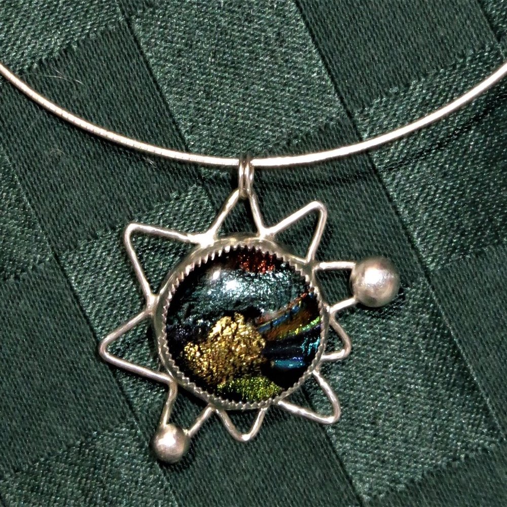 Dichroic Fireworks necklace